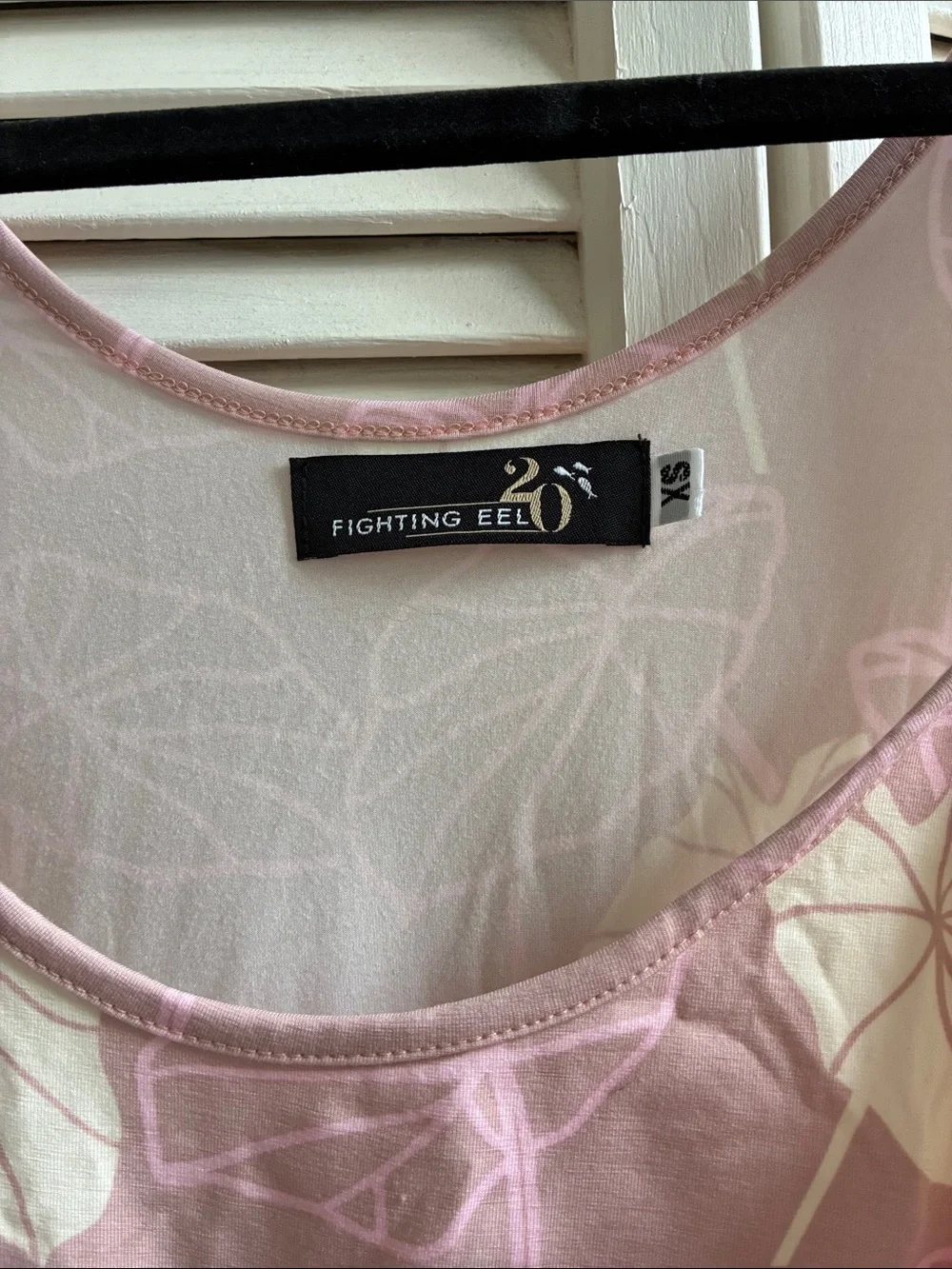 Fighting Eel Pink and White Leaf Print Maxi Dress - Picture 3 of 3